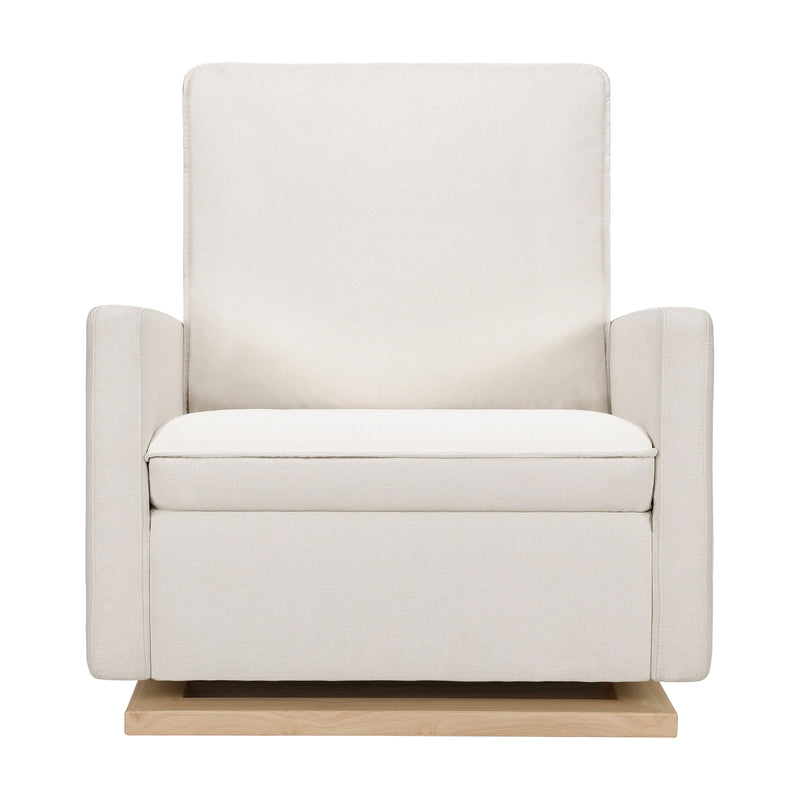 M20984PCMEWLB,Cali Pillowback Chair and a Half Glider in Performance Cream Eco-Weave w/ Light Wood Base