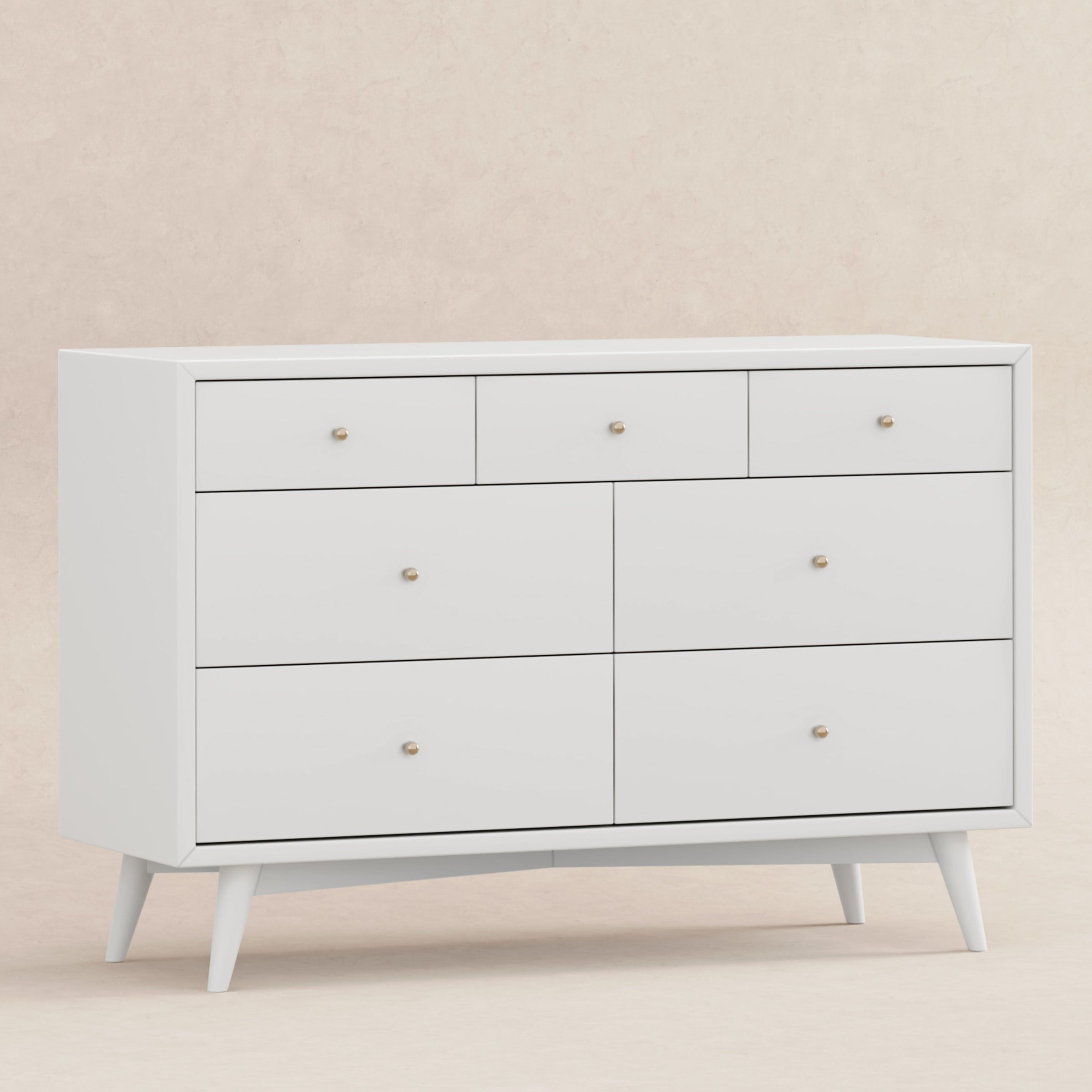 M15916W,Palma 7-Drawer Double Dresser  Assembled in White