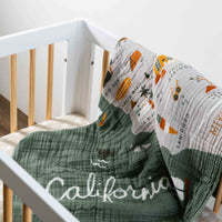 T27036,Beach Bum Muslin Mini Crib Sheet in GOTS Certified Organic Cotton