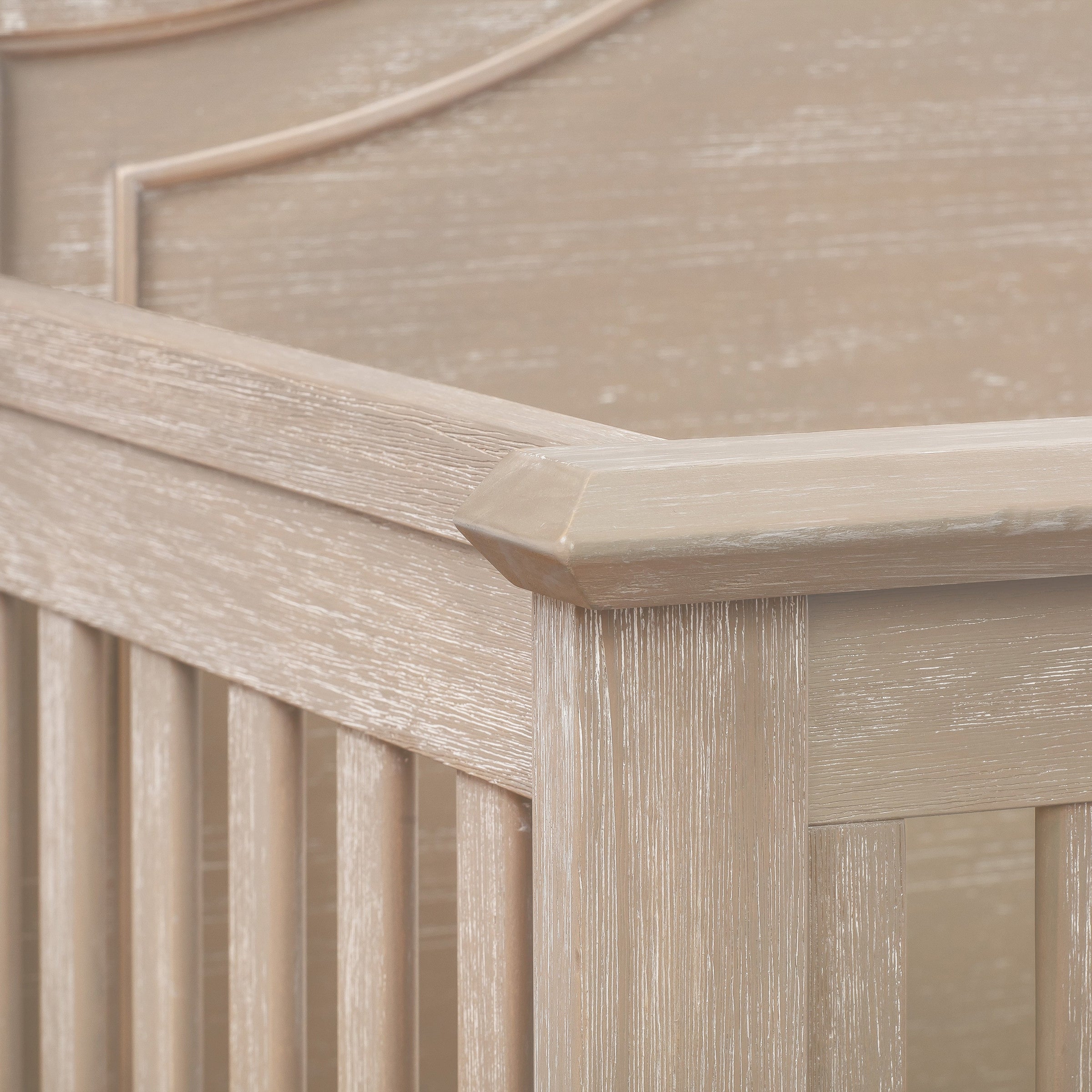 M34401SDB,Beckett Rustic 4-in-1 Convertible Curve Top Crib in Sandbar