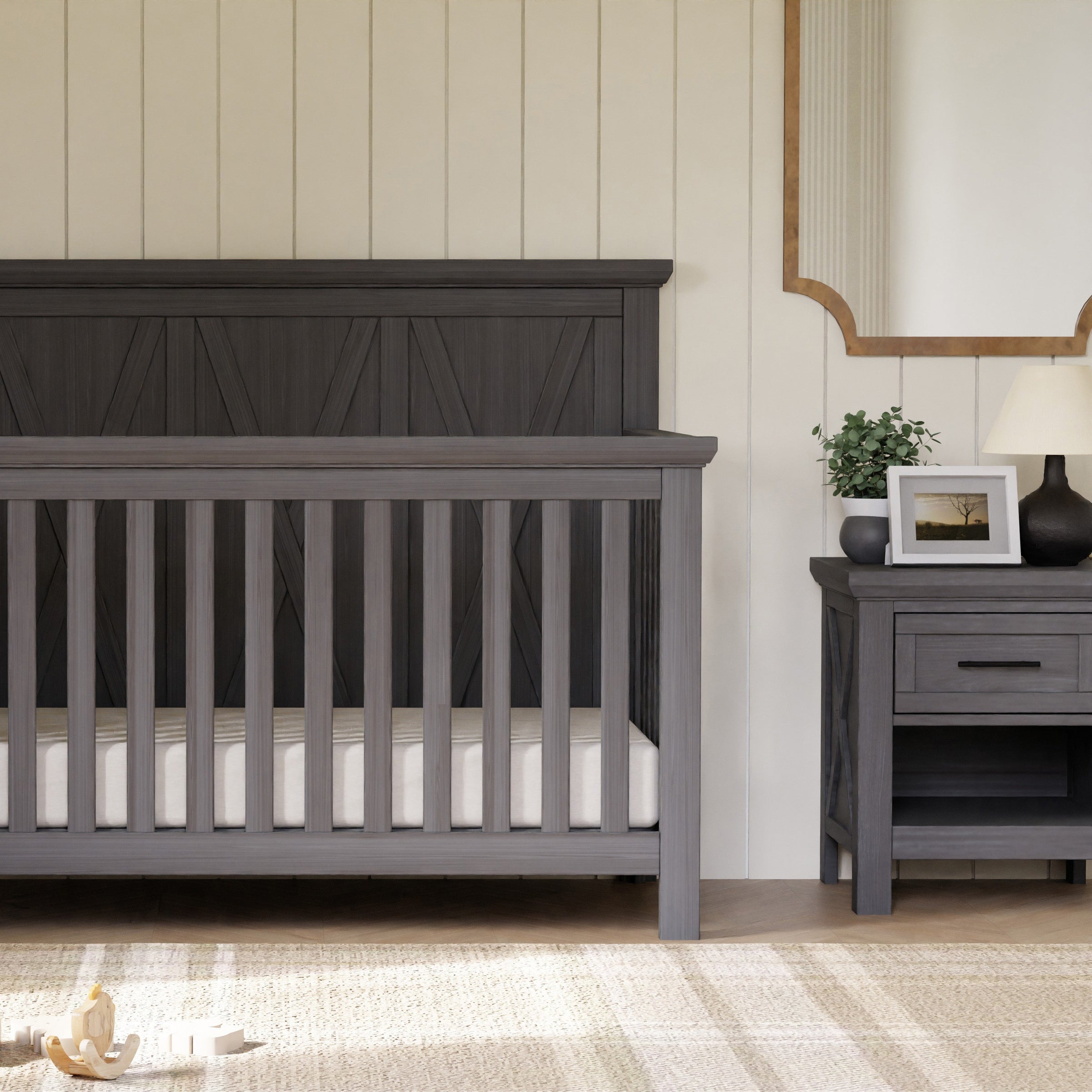 B14560WC,Emory Farmhouse Nightstand in Weathered Charcoal