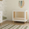 M9098WN,Lolly 4-in-1 Convertible Mini Crib and Twin Bed w/Toddler Bed Conversion Kit in White/Natural
