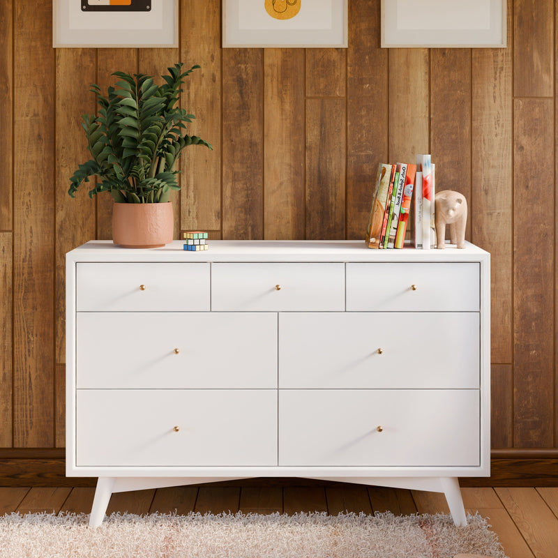 M15916W,Palma 7-Drawer Double Dresser  Assembled in White