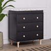 M9023BNX,Lolly 3-Drawer Changer Dresser w/Removable Changing Tray in Black/Washed Natural