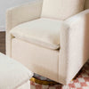 M20987WBG,Cali Pillowback Swivel Glider in Ivory Boucle w/ Gold Base