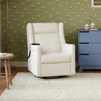 M11283PWB,Kiwi Deluxe Power Glider Recliner w/Heat&Massage in Performance Ivory Boucle