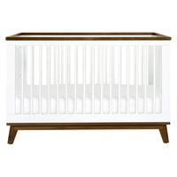 M5801WNL,Scoot 3-in-1 Convertible Crib w/ToddlerBed Conversion Kit in White/NaturalWalnut