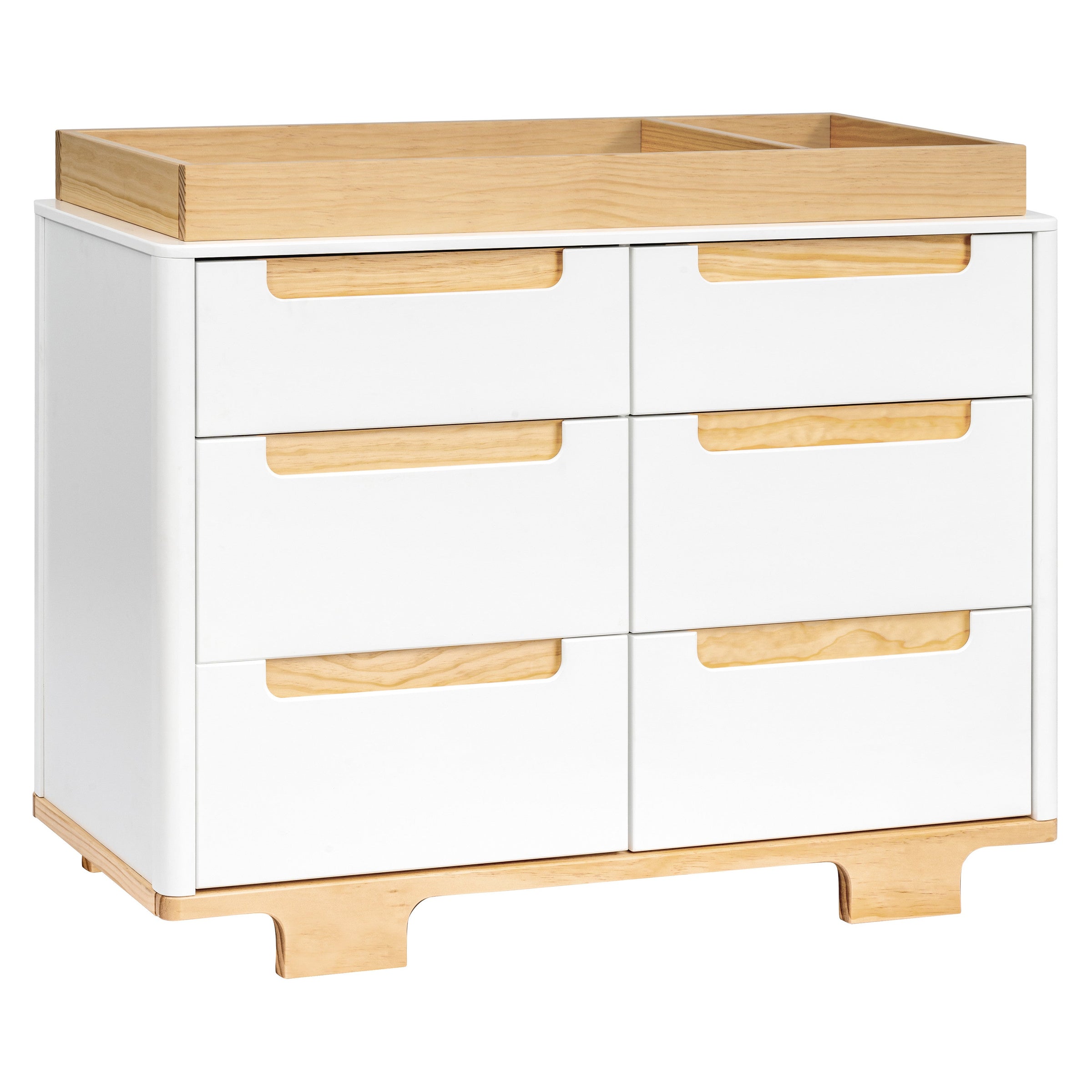 M23426WN,Yuzu 6-Drawer Dresser in White/Natural