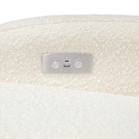 M23188WBLB,Nami Glider Recliner w/ Electronic Control and USB in Ivory Boucle w/Light Wood Base