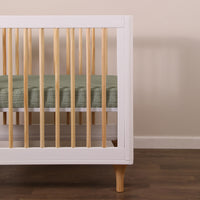 T29736MCA,Matcha Muslin Mini Crib Sheet in GOTS Certified Organic Cotton