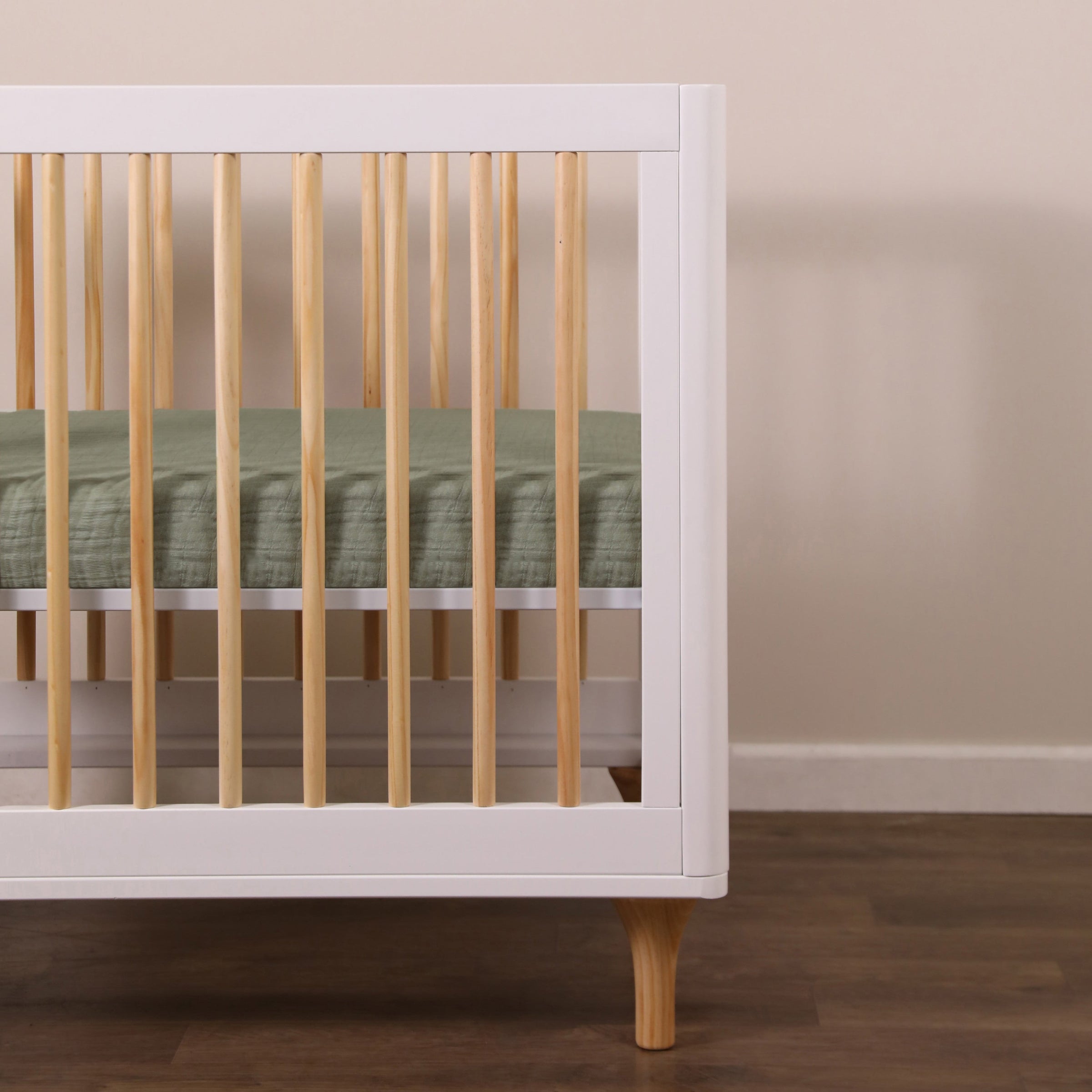 T29736MCA,Matcha Muslin Mini Crib Sheet in GOTS Certified Organic Cotton