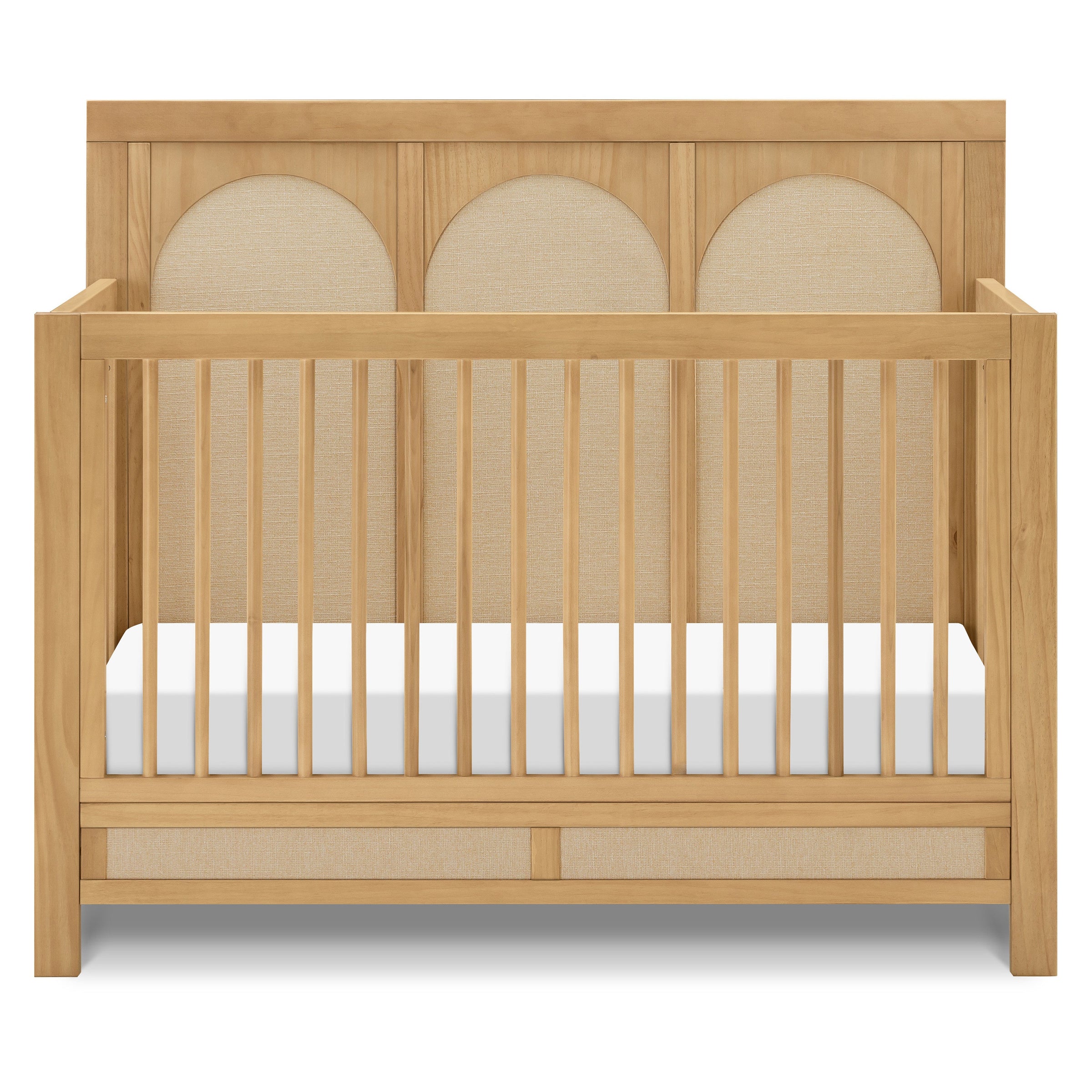 M24801HYPSEW,Eloise 4-in-1 Convertible Crib in Honey & Performance Sand Eco-Weave