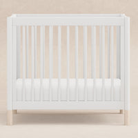 M12998WNX,Gelato 4-in-1 Convertible Mini Crib and Twin bed in White Finish w/Washed Natural Feet