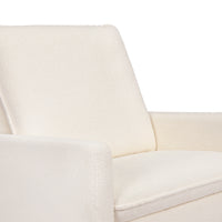 M20984CSHLB,Cali Pillowback Chair and a Half Glider in Chantilly Fleece w/ Light Wood Base