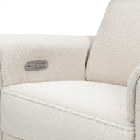 B17186WBLB,Willa Plus Power Glider Recliner w/ Power Headrest in Ivory Boucle with Light Wood Base