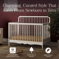 M7141RW,Liberty 4-in-1 Convertible Spindle Crib in Warm White