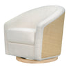 M5887WBCL,Madison Swivel Glider in Ivory Boucle and Cane w/Light Wood Base