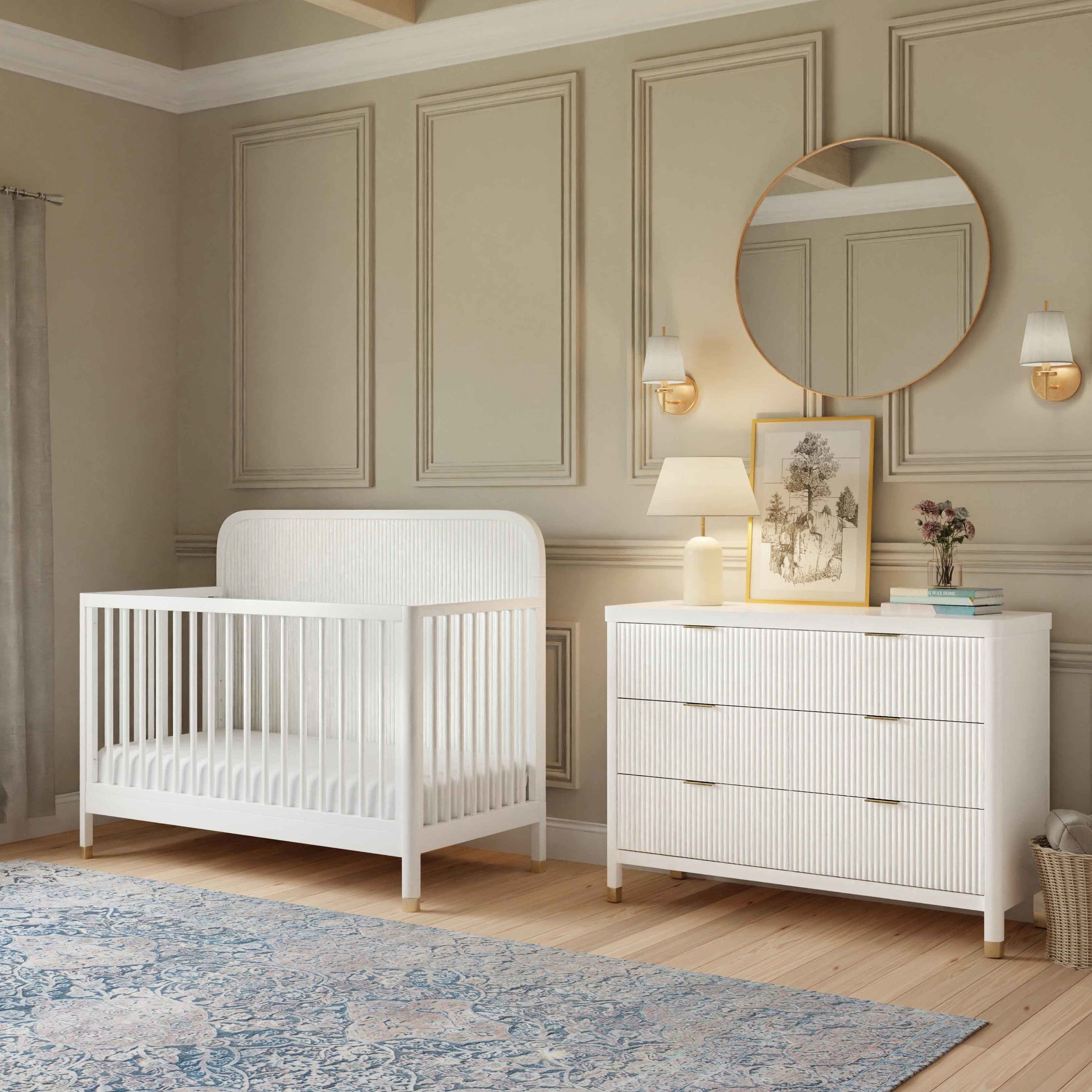 M26701RW,Brimsley Tambour 4-in-1 Convertible Crib in Warm White