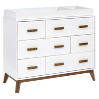 M5826WNL,Scoot 6-Drawer Dresser in White/Natural Walnut