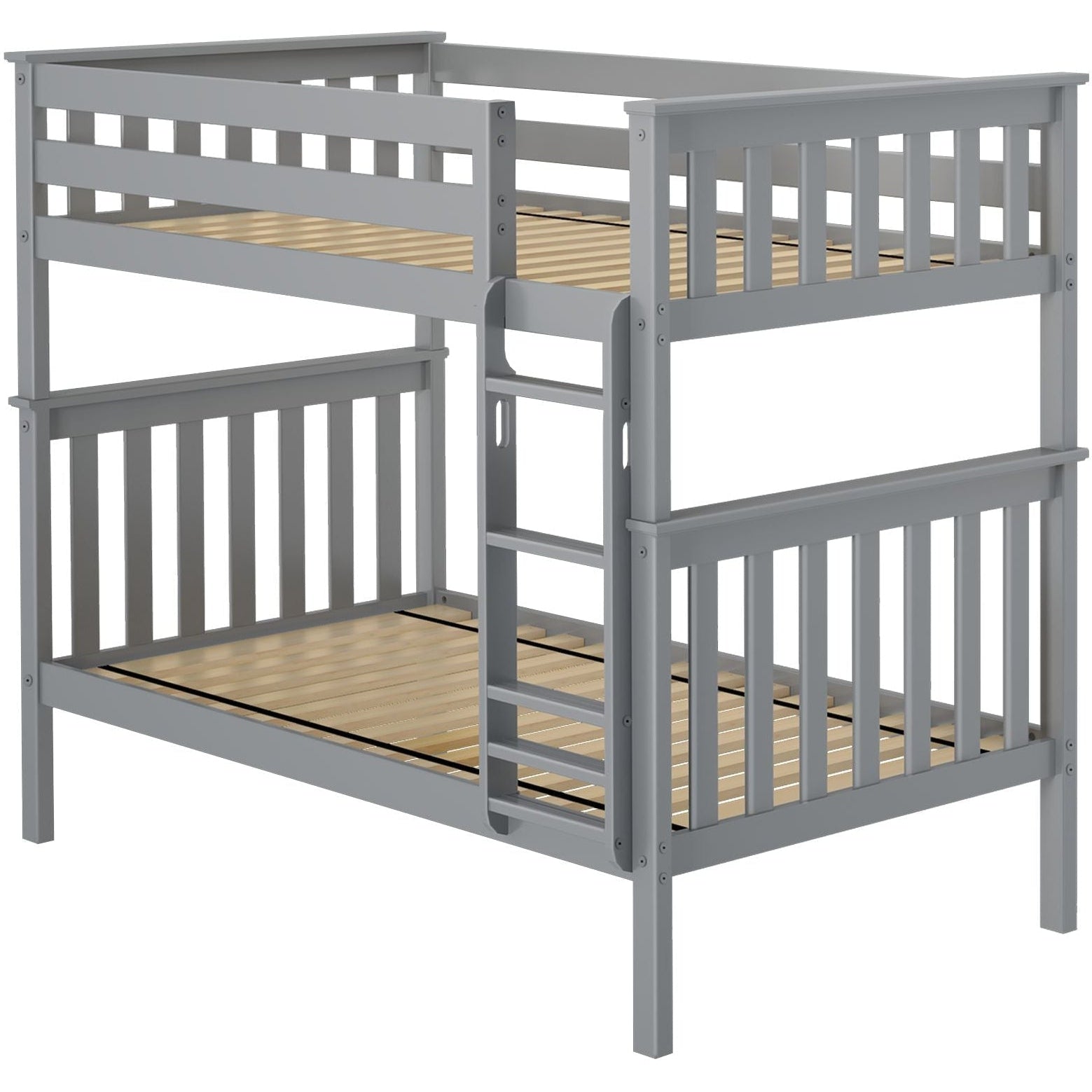M3 Twin over Twin Slat Bunk with Straight Ladder + Slat Rolls