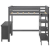 M3 Kid's Twin-Size High Loft Bed with Bookcase with Desk