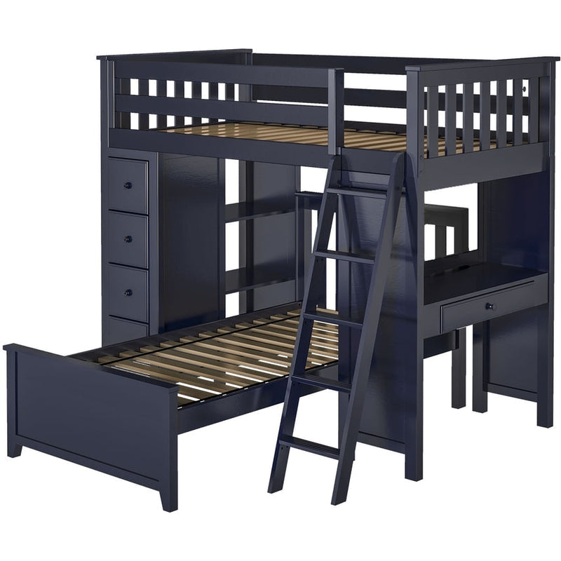 Solutions Kensington Loft Bed Storage Study + Twin Bed