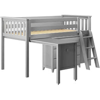 Solutions Windsor Twin-Size Storage Loft Bed with Two Dressers + Desk