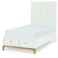 Manhattan Panel Twin Bed with Storage Footboard