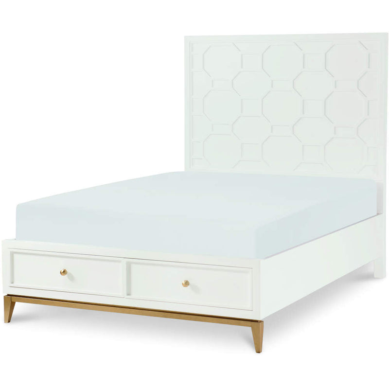 Manhattan Panel Full Bed with Storage Footboard