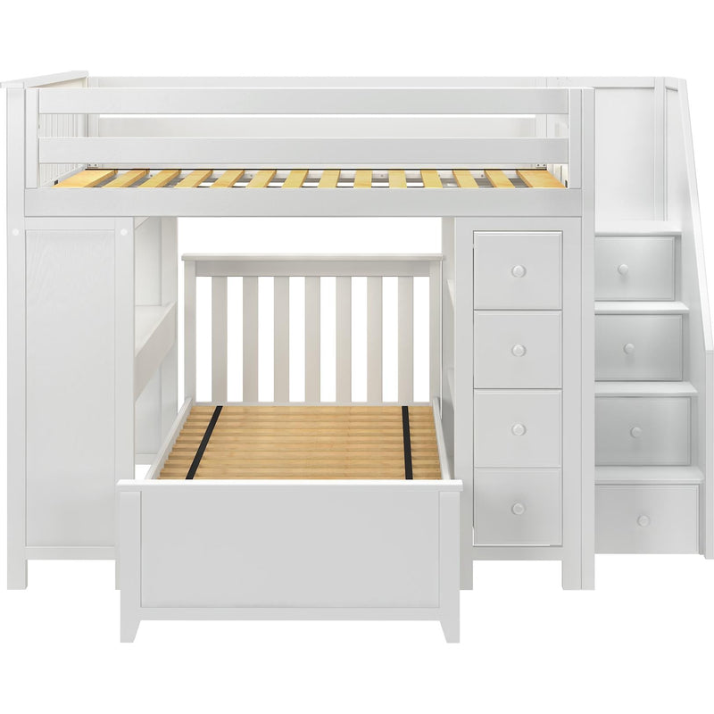Solutions Buxton Full over Twin L-Shape Bunk with Staircase + Desk + Storage