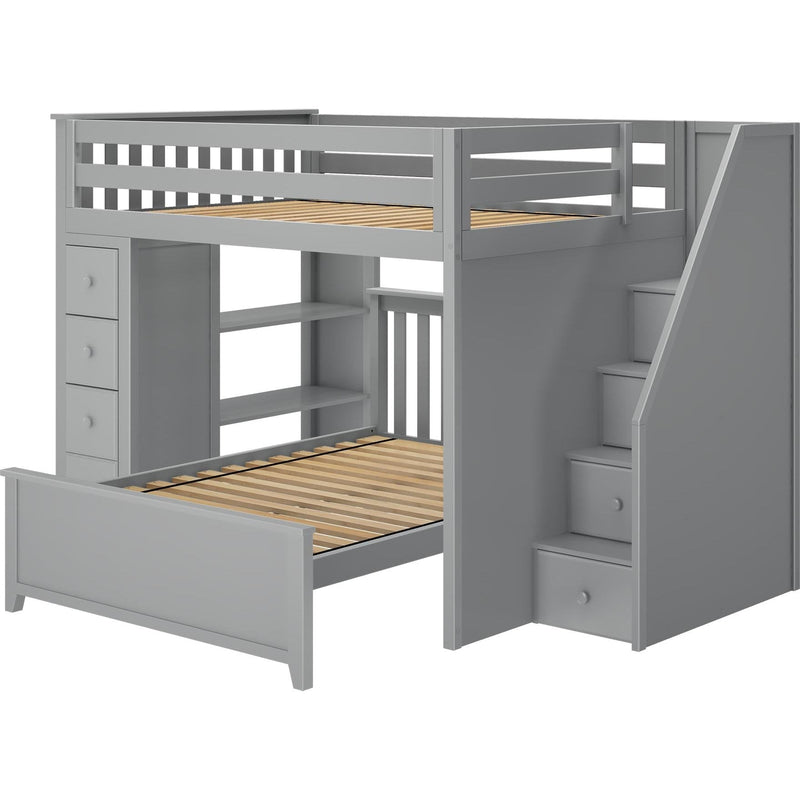 Solutions Cheltenham Full Over Full L-Shape Bunk with Staircase + Storage