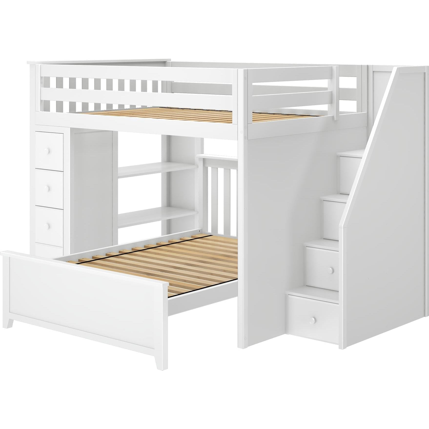 Solutions Cheltenham Full Over Full L-Shape Bunk with Staircase + Storage