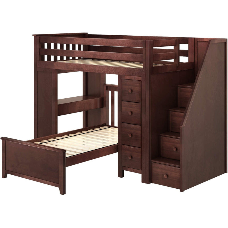 Solutions Chester Staircase Loft Bed Desk + Dresser + Twin Bed