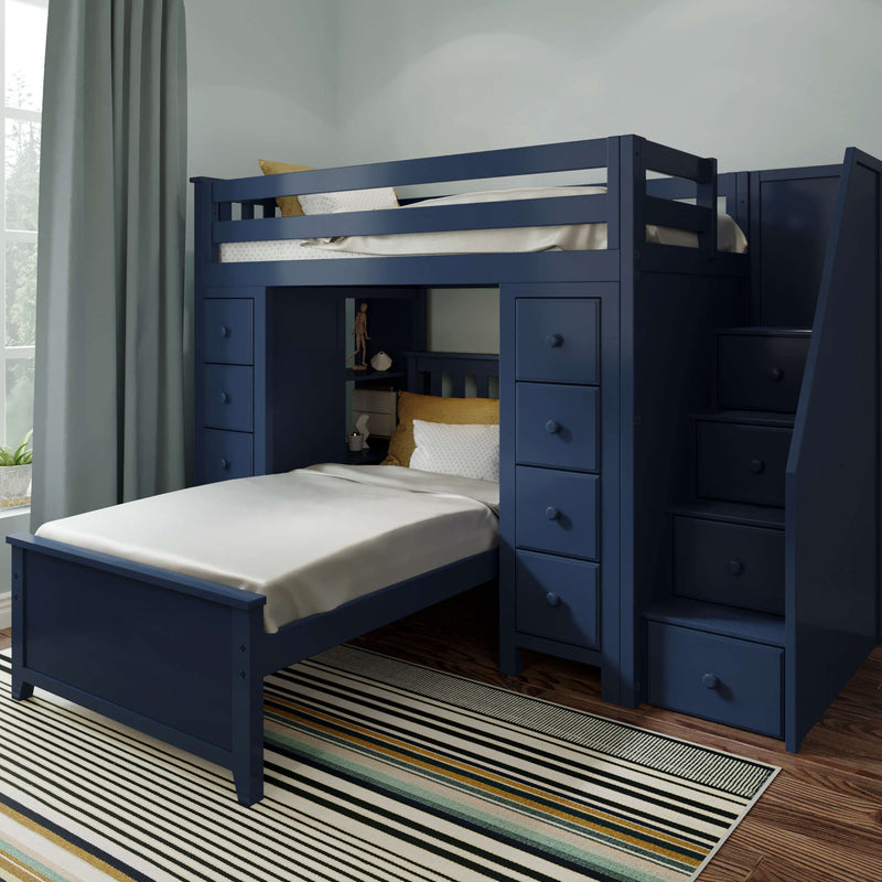 Solutions Chester Staircase Loft Bed Storage + Twin Bed