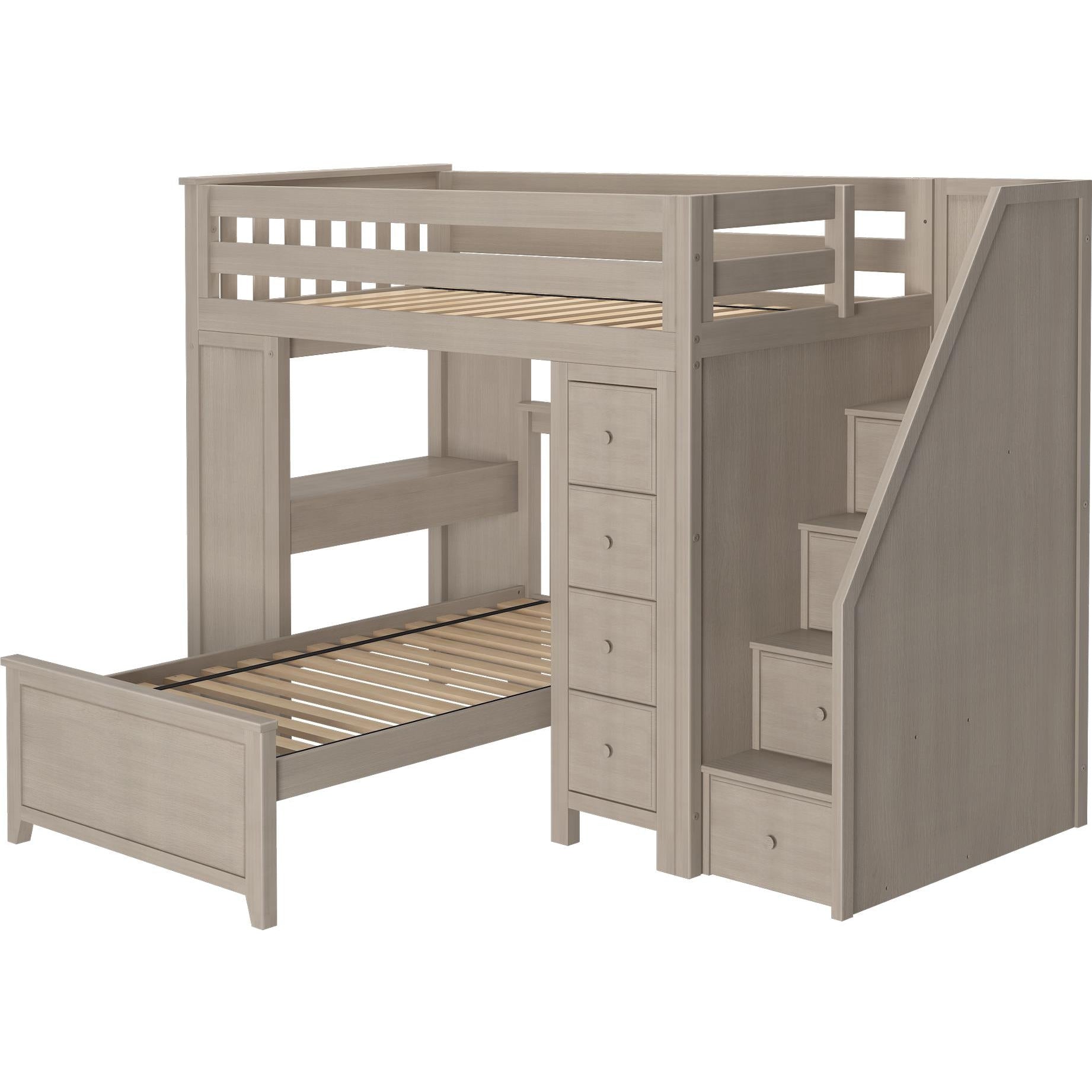 Solutions Chester Staircase Loft Bed Desk + Dresser + Twin Bed