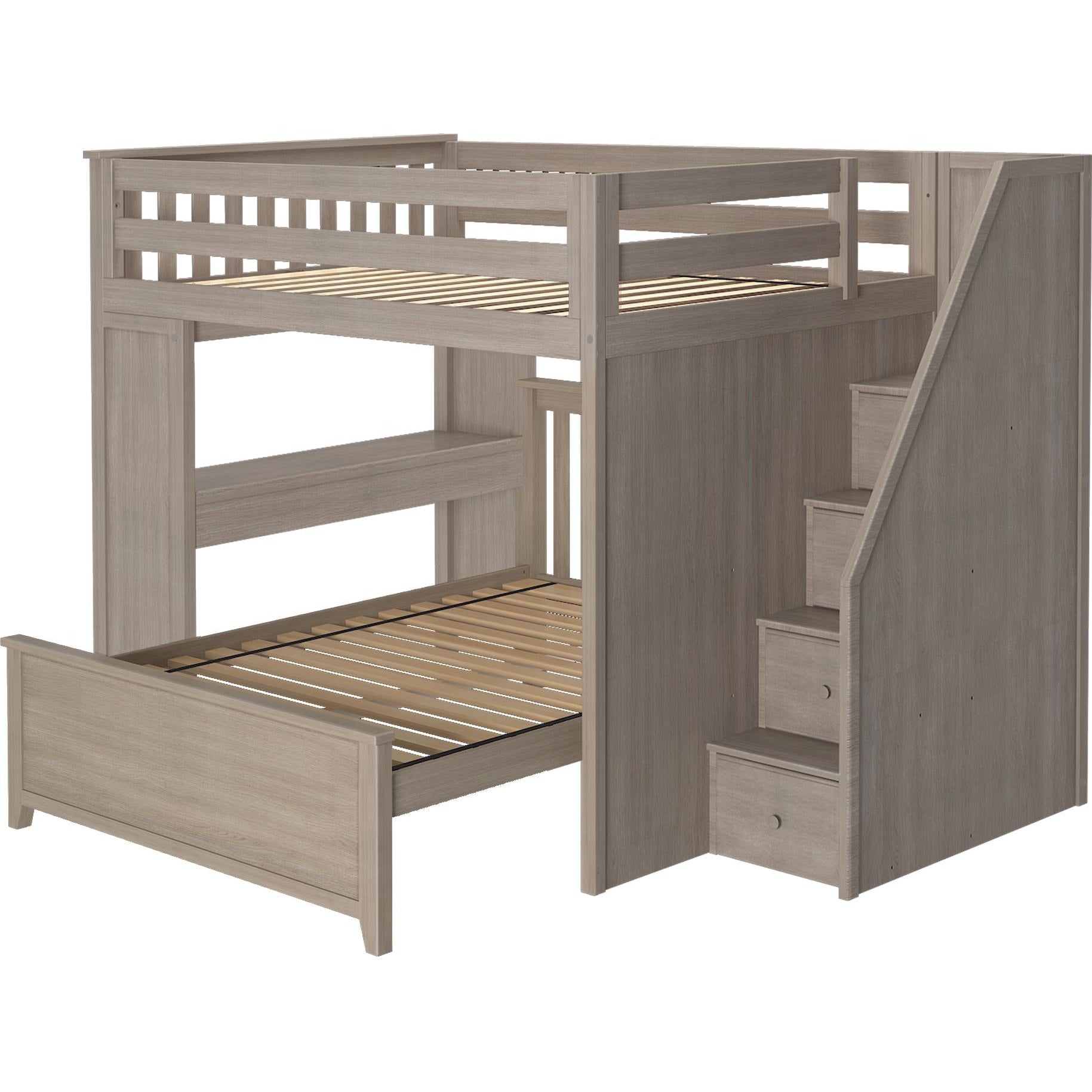 Solutions Fulham Full over Full L-Shape Bunk with Staircase + Desk