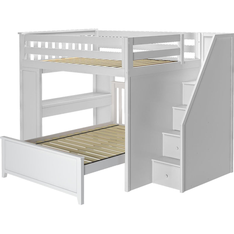 Solutions Fulham Full over Full L-Shape Bunk with Staircase + Desk
