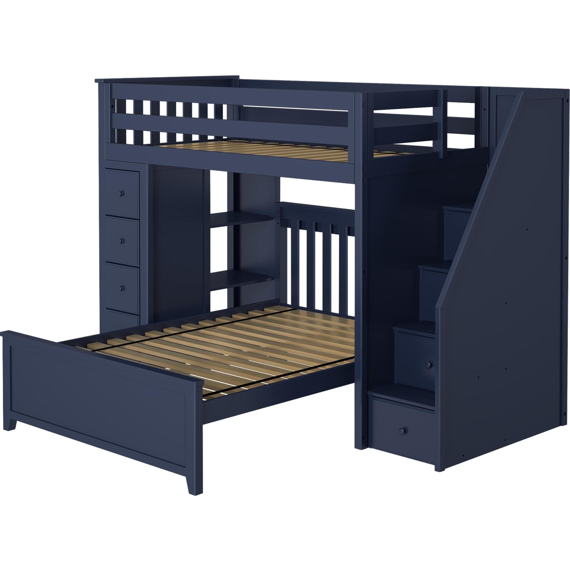 Solutions Oxford Staircase Loft Bed Storage + Twin Bed