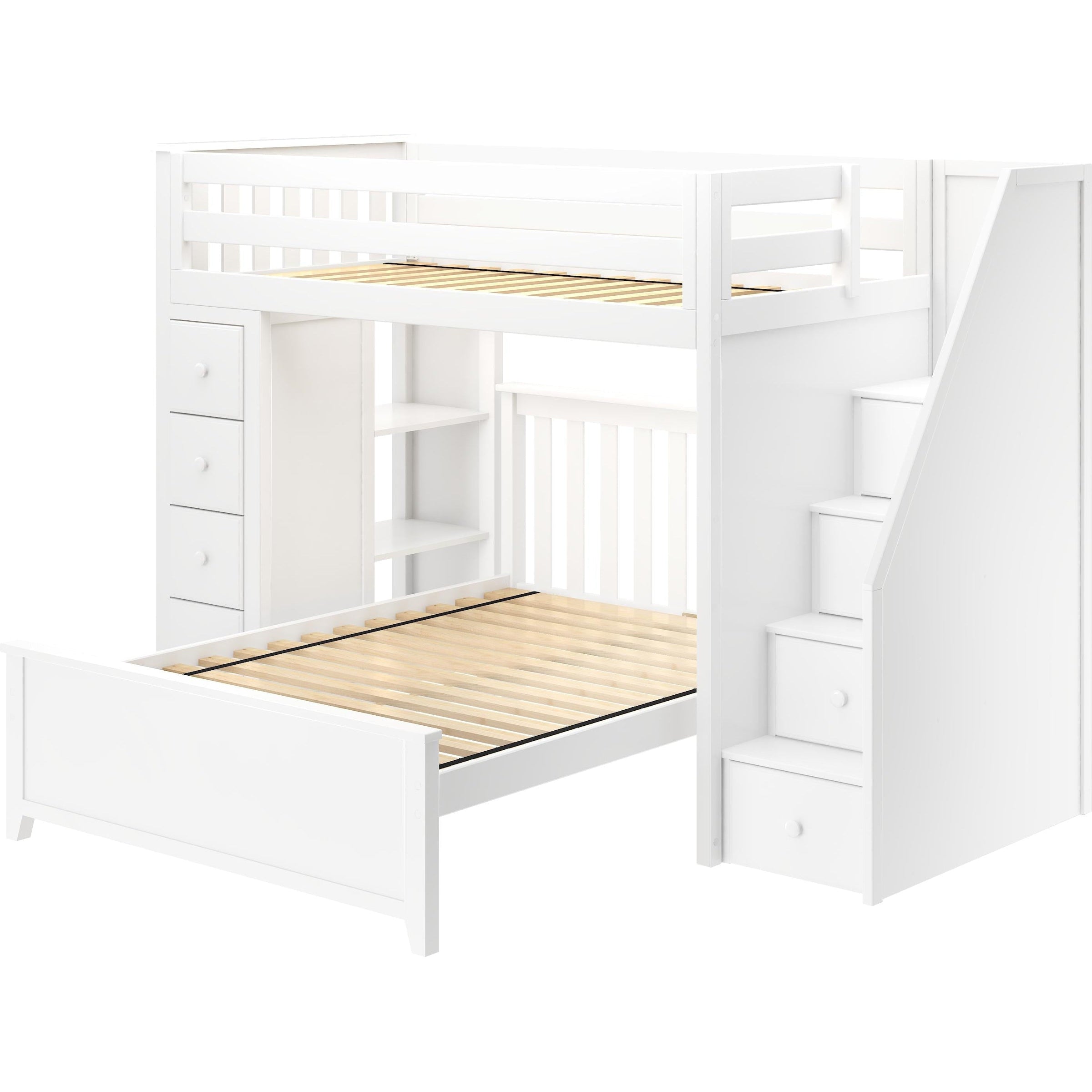 Solutions Oxford Staircase Loft Bed Storage + Twin Bed