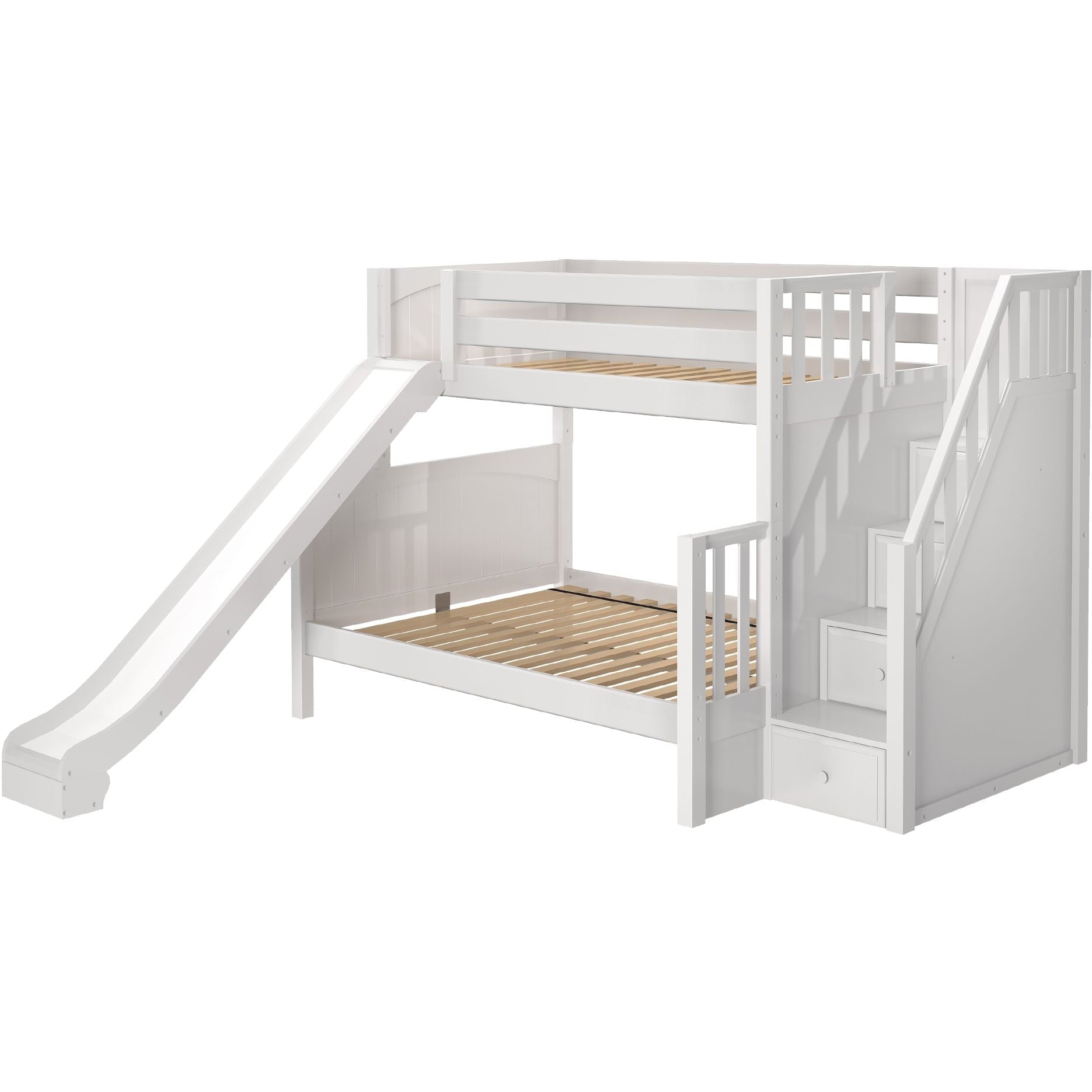Maxtrix Twin over Full Medium Bunk Bed with Stairs and Slide