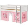 Maxtrix Twin Low Loft Bed with Straight Ladder and Underbed Curtain