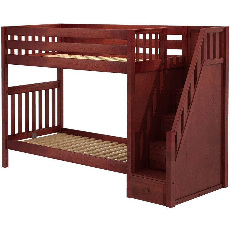 Maxtrix Twin XL High Bunk Bed with Stairs