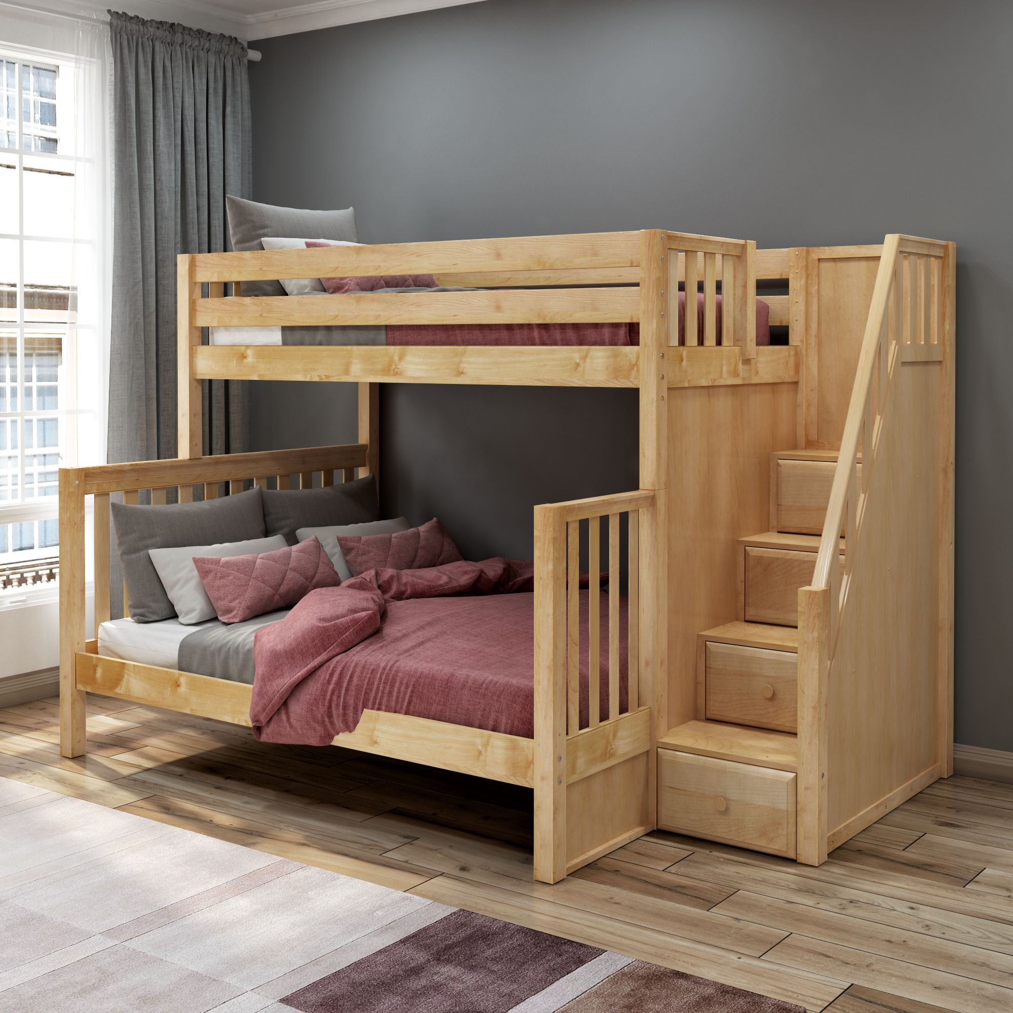 Twin xl 2025 queen bunk bed